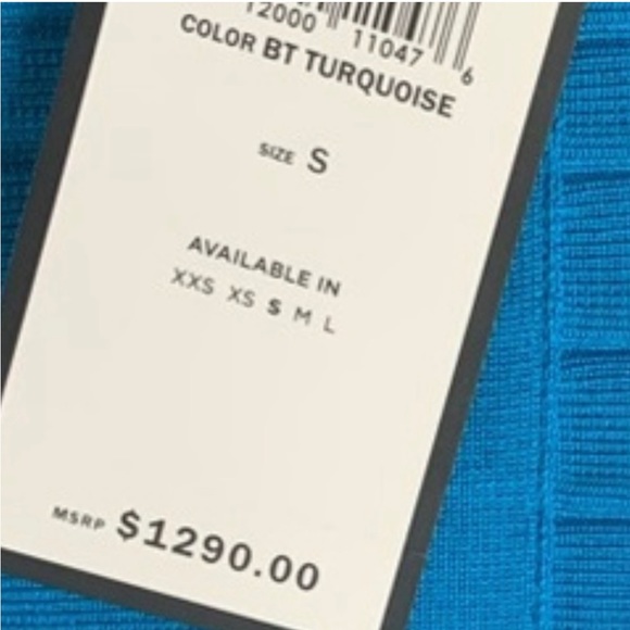 AUTHENTIC HERVE LEGER Blue Turquoise Judith
Bandage Bodycon Dress Size Small - Picture 3 of 4